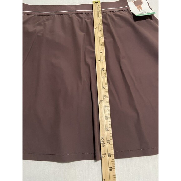 Women’s Brown Resort Skort Sz XL 2 Slash Pockets 2 Zip Pockets Pull On Stretch - Picture 12 of 12